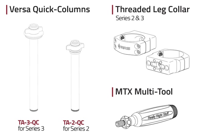 versa quick columns threaded leg collar