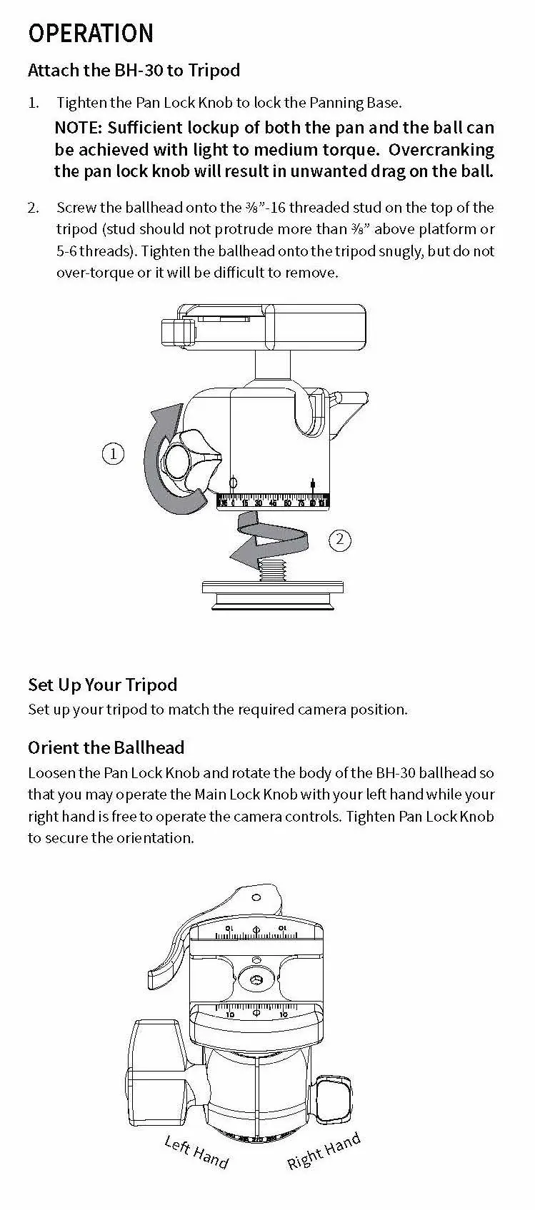 operation instructions