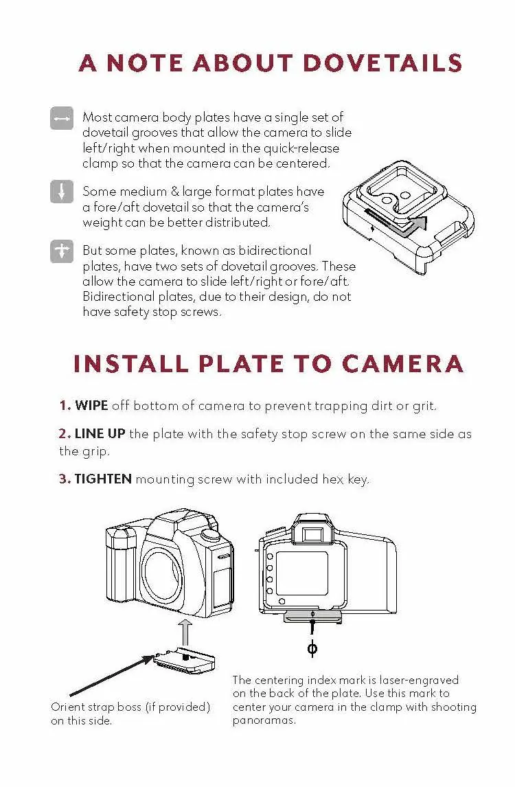 how to install a camera plate