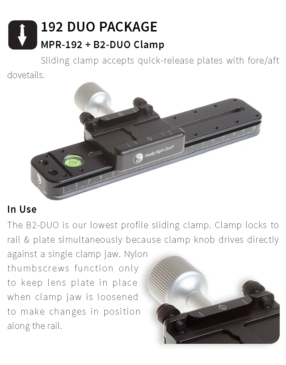 DUO rail and clamp package